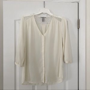 H&M cream blouse, size 10